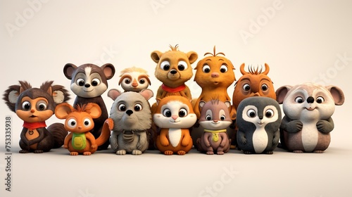 Urban Animals with 3D Characters cute face © Xfinity Stock
