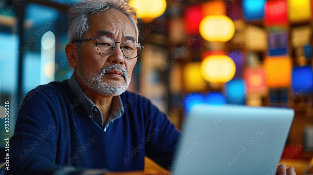 Man works on a laptop Man works on a laptop