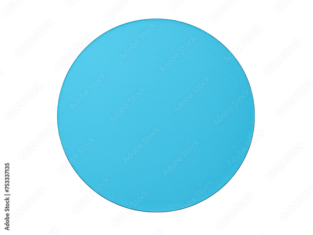 azure round blank circle isolated on transparent background, transparency image, removed background
