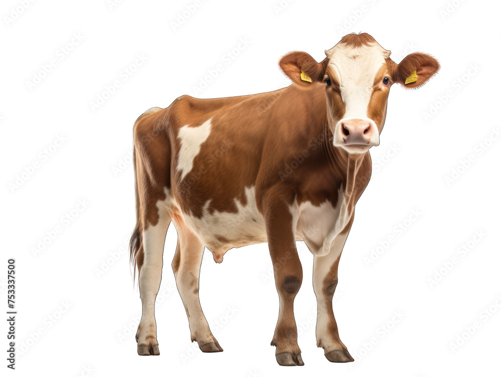 cow isolated on transparent background, transparency image, removed background