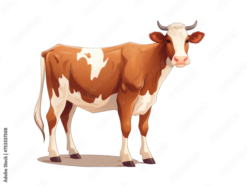 cow isolated on transparent background, transparency image, removed background