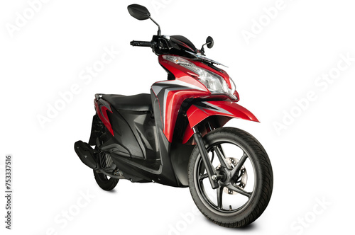 a red scooter type motorbike.