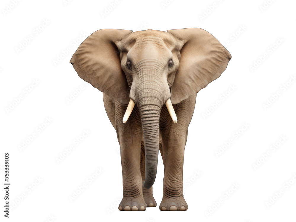 elephant isolated on transparent background, transparency image, removed background
