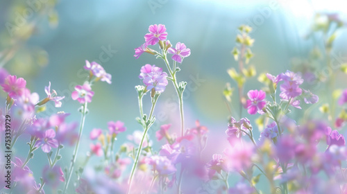 Delicate Wildflowers in Dreamy Teal