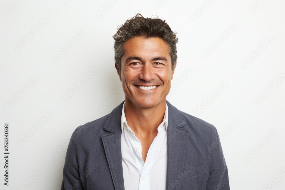 Portrait of a happy man looking at the camera over white background Portrait of a happy man looking at the camera over white background
