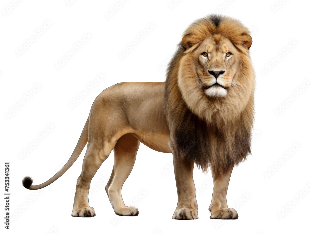 lion isolated on transparent background, transparency image, removed background