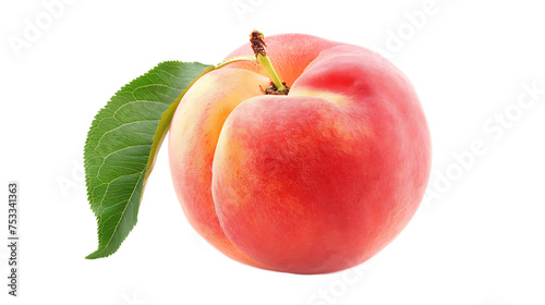 Peach isolated on white transparent background