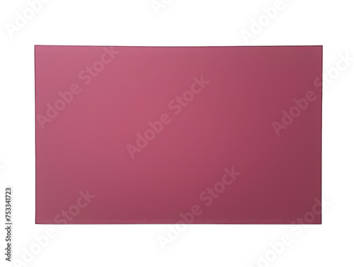 burgundy blank paper isolated on transparent background, transparency image, removed background