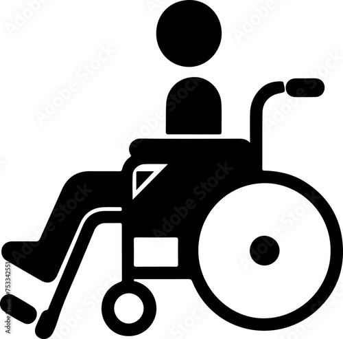 Accessible Mobility Icon: Wheelchair Silhouette for Inclusion and Accessibility Themes