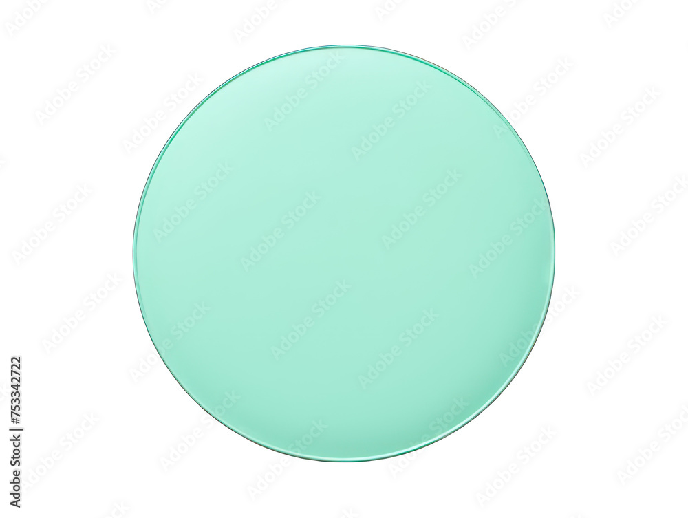 mint round blank circle isolated on transparent background, transparency image, removed background