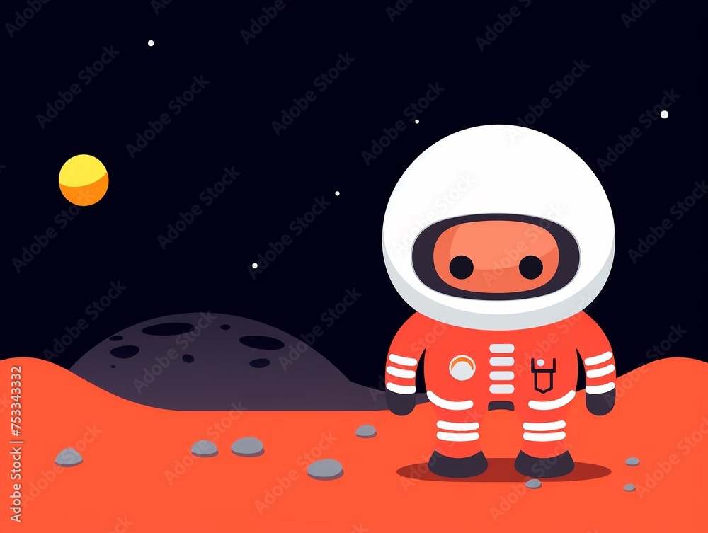Worm astronaut exploring Mars Worm astronaut exploring Mars