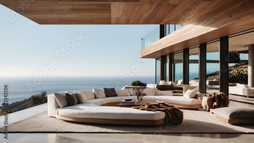 Stunning modern villa nestled in the hills of Malibu, California, offering breathtaking views of the Pacific Ocean