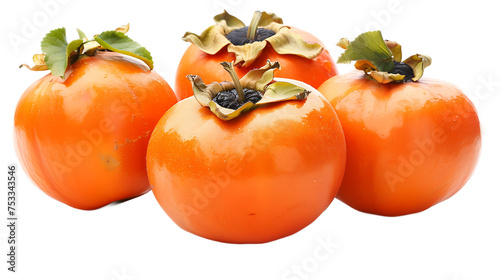 Persimmon isolated on white transparent background