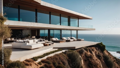 Stunning modern villa nestled in the hills of Malibu, California, offering breathtaking views of the Pacific Ocean © Damian Sobczyk