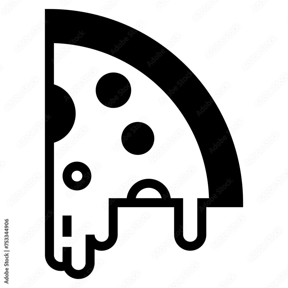 Modern Pizza Icon . Hand Drawn Pizza Vector