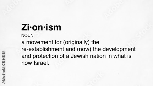 5 zionism definition animation on white background