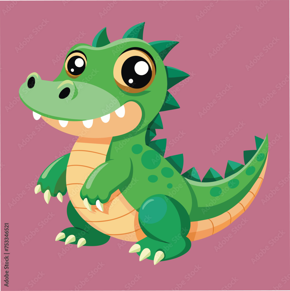 Fototapeta premium beautiful cartoon crocodile vector