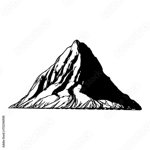 hand drawn illustration of rocky mountain