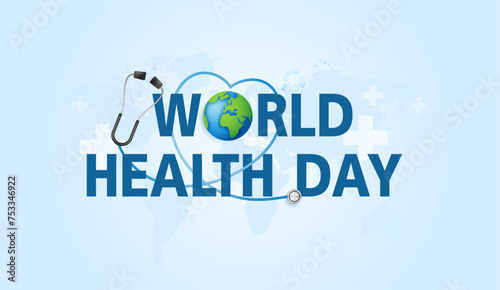 World Health Day is a global health awareness day celebrated every year on 7th April. health care medical science with icon digital technology world concept modern business. vector design