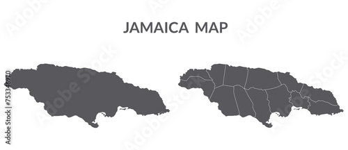Jamaica map. Map of Jamaica in grey set