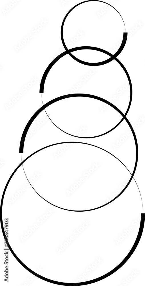 Circle overlapping elements. Geometric design