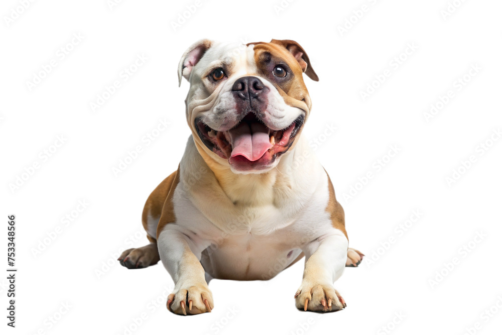 american bulldog dog on a transparent background