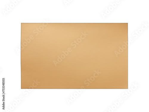 Beige brown blank paper isolated on transparent background, transparency image, removed background © transparentfritz