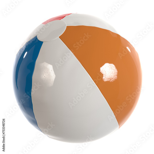 A white and orange beach ball