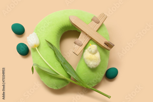 Travel pillow with toy plan...
