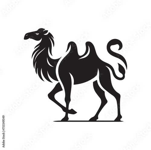 camel silhouettes vector on white background
