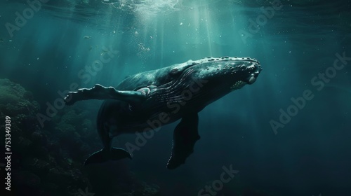 In the stillness of the abyss a new discovery awaits. Towering over the surrounding creatures a megafauna emerges from the darkness its every move echoing through the silent © Justlight