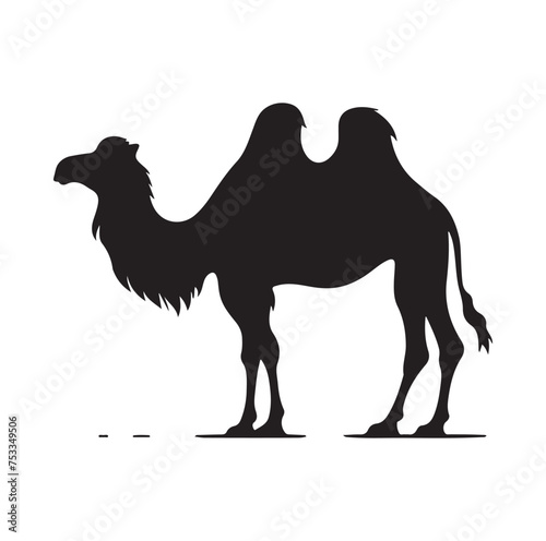 camel silhouettes vector on white background