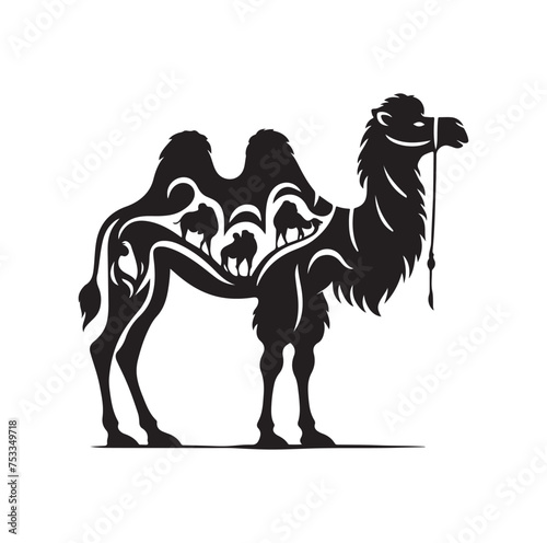 camel silhouettes vector on white background