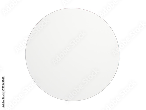 White round blank circle isolated on transparent background, transparency image, removed background
