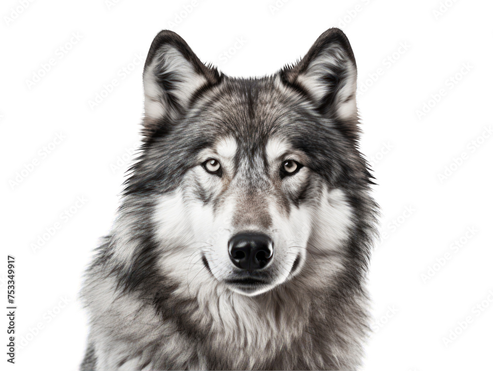Wolf isolated on transparent background, transparency image, removed background