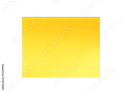 Yellow blank paper isolated on transparent background, transparency image, removed background
