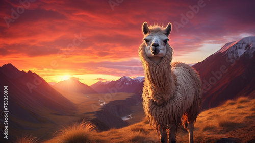 llama in the sunset