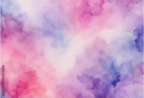 Abstract watercolor pink, purple, blue, lilac background with smooth cloud texture 