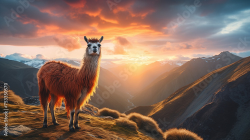 alpaca in the mountains