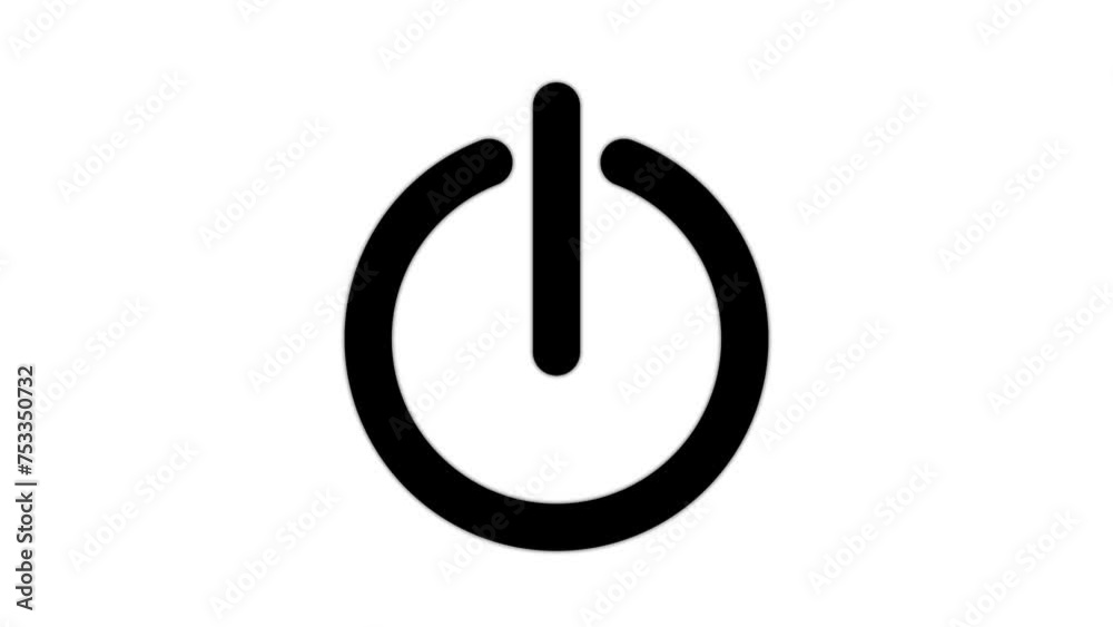Power button icon loop animation video. loop video 4k animation power button flashing isolated on green screen, white, black background and Transparent alpha. on and off button icon. Motion graphics Power button icon loop animation video. loop video 4k animation power button flashing isolated on green screen, white, black background and Transparent alpha. on and off button icon. Motion graphics