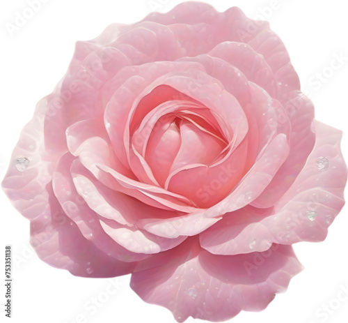 Colorful rose with leaves clipart.