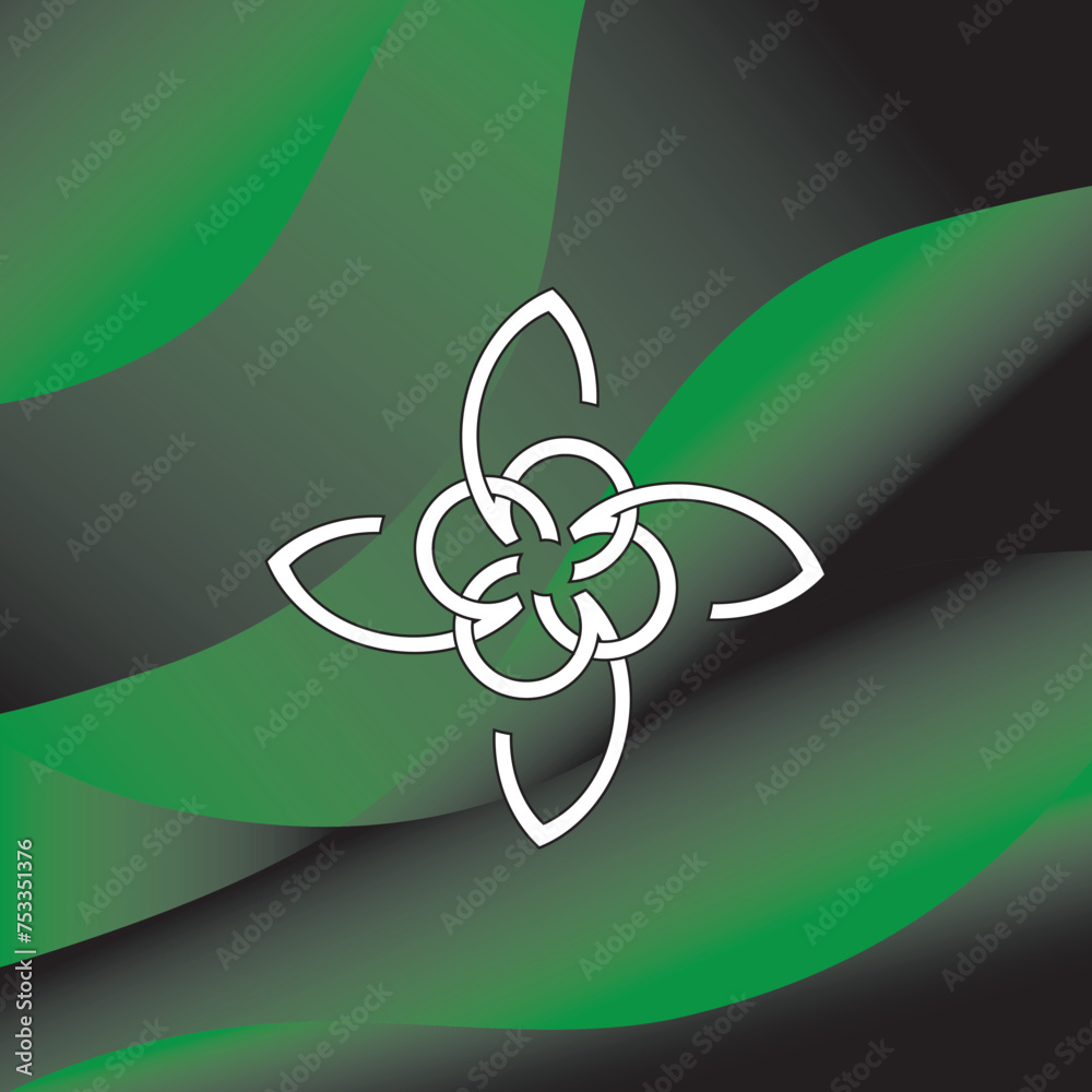Continuous lines form a circular flower Continuous lines form a circular flower