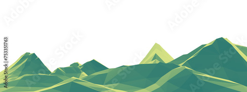 Low poly green mountain. photo