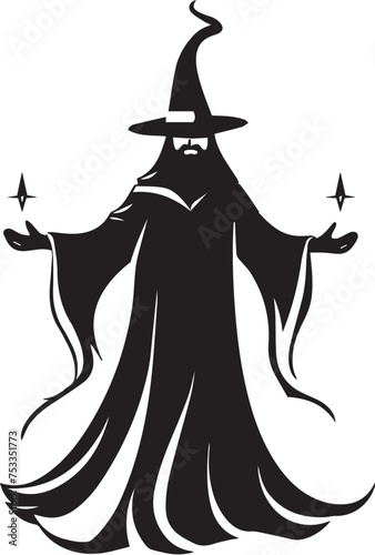 wizard warlock Cartoon Character Design Vector