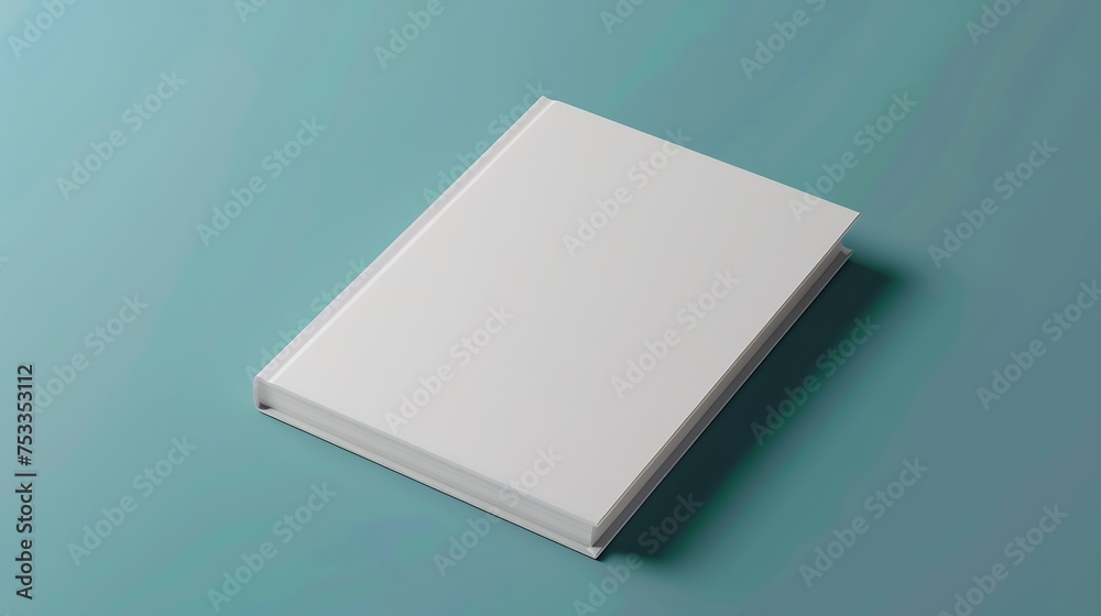 Generative AI : Blank square cover book template on colour background Generative AI : Blank square cover book template on colour background
