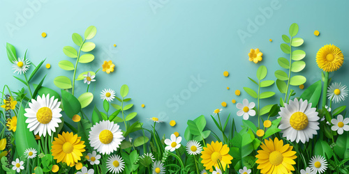 cute flower and leaves background