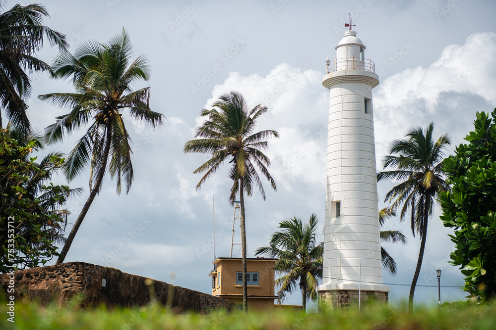Galle Lighthouse in Galle fort or Dutch Fort one of UNESCO world heritage site in southwest coast of Sri Lanka.