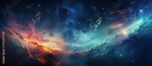 Deep space background with nebula, stars and galaxies.