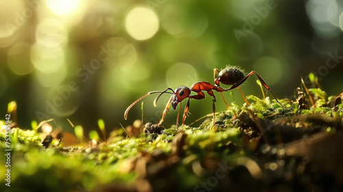 A Detailed View of a Leaf-Cutter Ant in its Forest Habitat