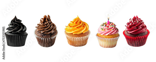cupcakes set on a white background